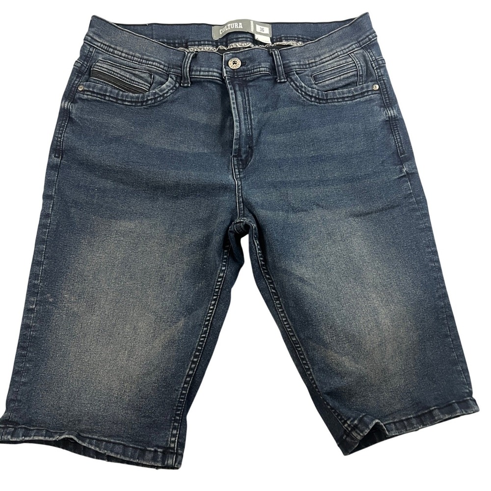 Cultura Men Modern Fit Blue Denim Jean Shorts Size 36
